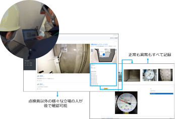 取得した点検データは管理アプリで確認でき、レポート出力も可能です